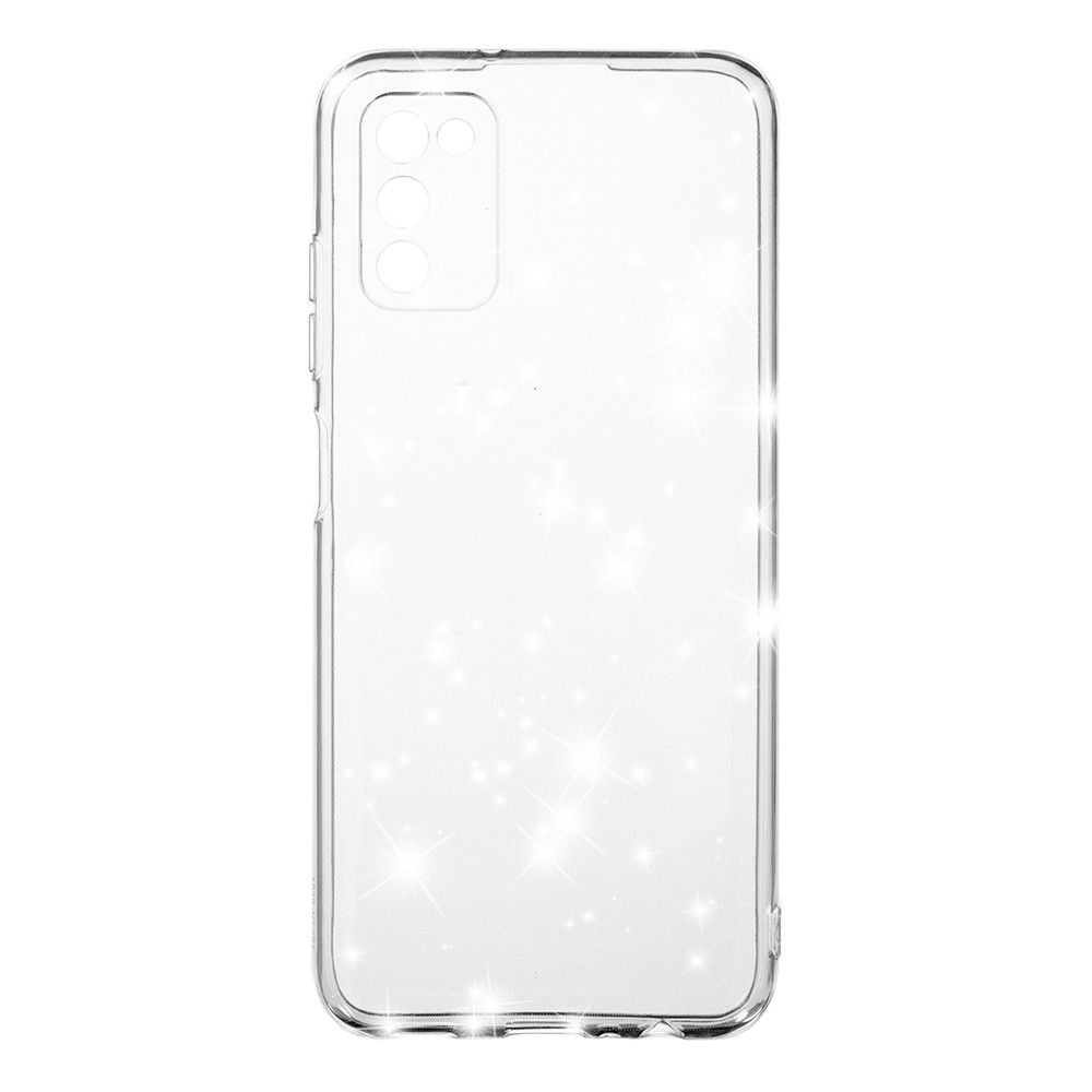 Накладка Molan Cano Glossy Jelly для Samsung A03s прозора з блискітками-0