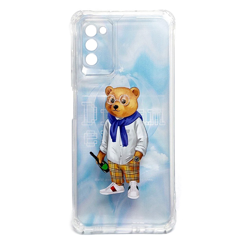 Накладка Bear trendy для Samsung A03s (Мішка в окулярах)-0