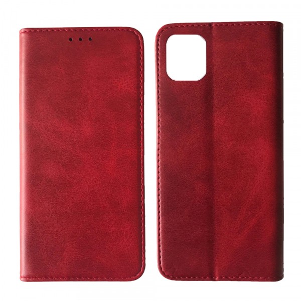 Книжка Black TPU Magnet для Xiaomi Note 11/  Note 11S  Червона-0