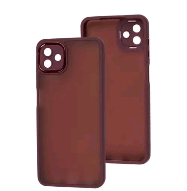 Накладка Luxury Metal Lens для SAMSUNG A04/M13 5G (Марсала)-0