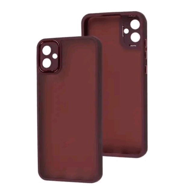 Накладка Luxury Metal Lens для SAMSUNG A04Е (Марсала)-0