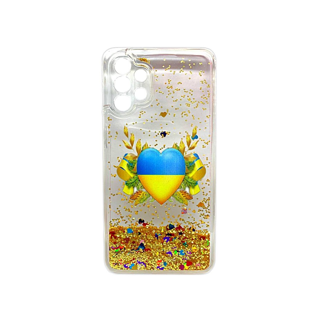 Накладка Fluid Painted для Samsung A04S Серце UA (блисківки плавають)-0
