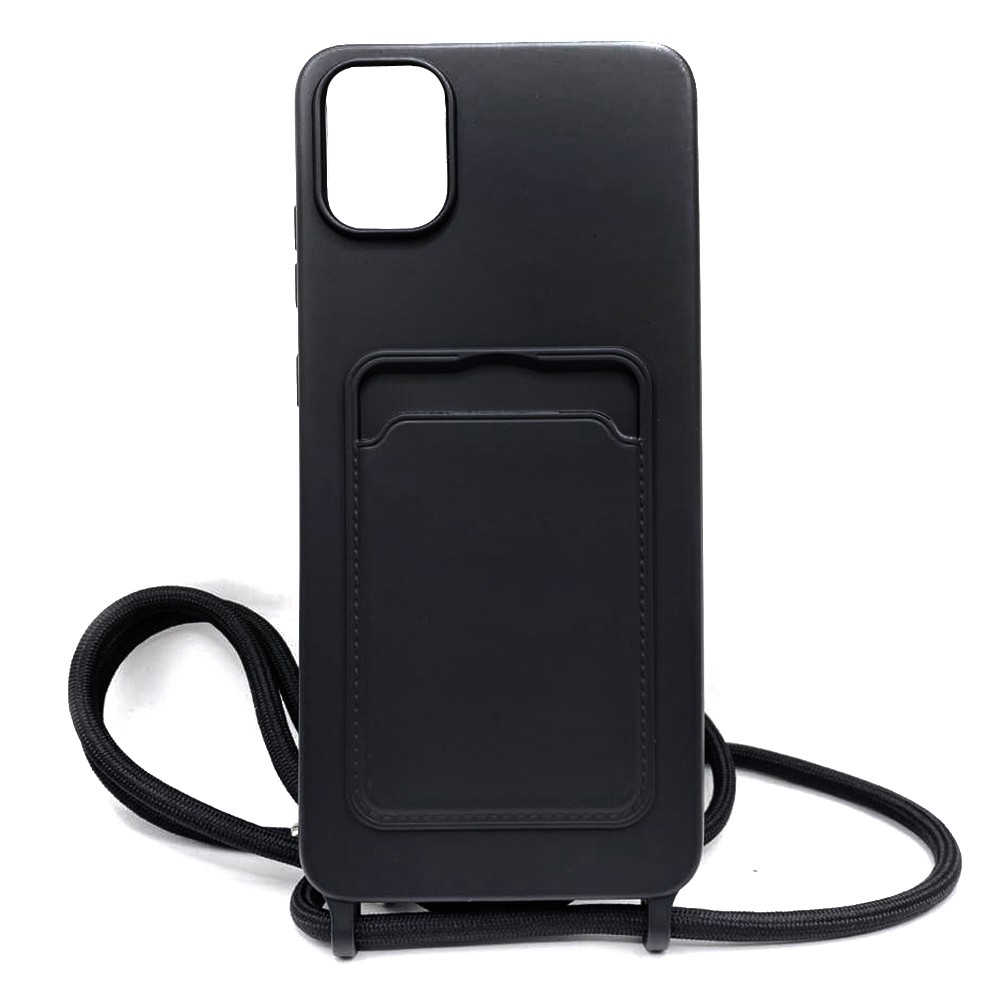 Накладка Wave Colorful Pocket Strap зі шнурком Samsung A05 (Чорна)-0