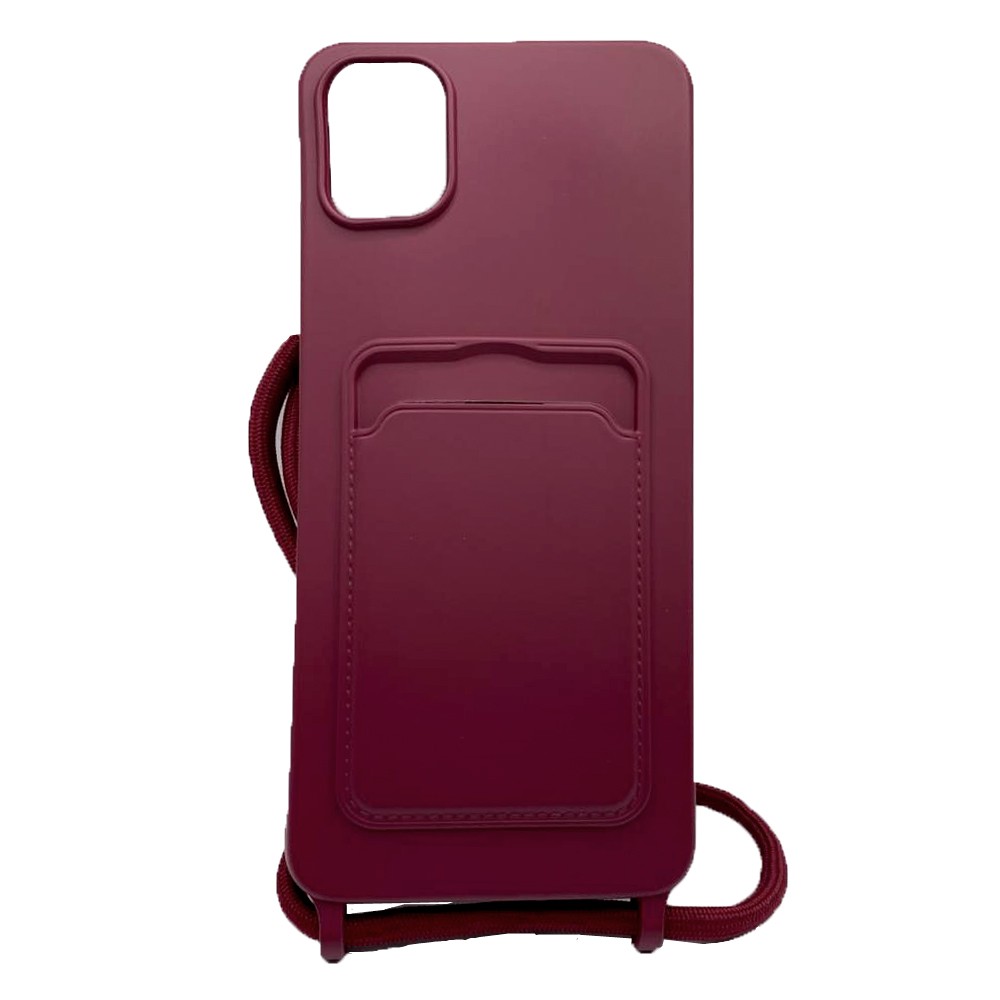 Накладка Wave Colorful Pocket Strap зі шнурком Samsung A05 (Марсала)-0