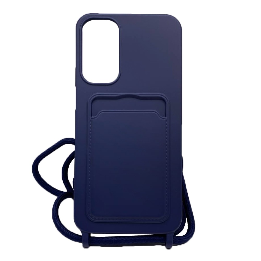 Накладка Wave Colorful Pocket Strap зі шнурком Samsung A05S (Темно-синя)-0