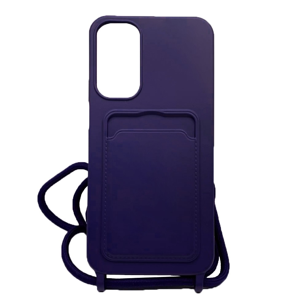 Накладка Wave Colorful Pocket Strap зі шнурком Samsung A24/M34 (Темно-фіолетова)-0