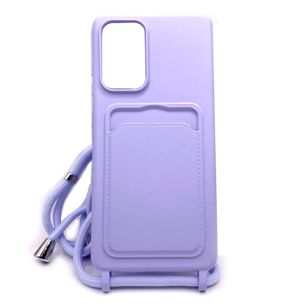 Накладка Wave Colorful Pocket Strap зі шнурком Samsung A52/A52s (Фіолетова)-0