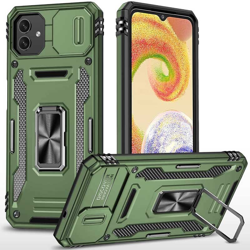 Накладка Camshield Army Ring для Samsung A05 Оливковий-0