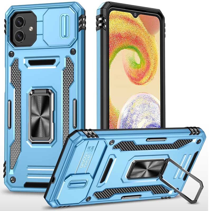 Накладка Camshield Army Ring для Samsung A05 Блакитний-0