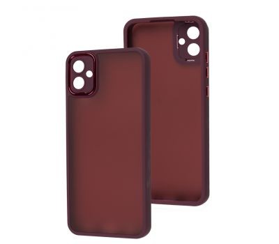 Накладка Luxury Metal Lens для SAMSUNG A05 (Марсала)-0