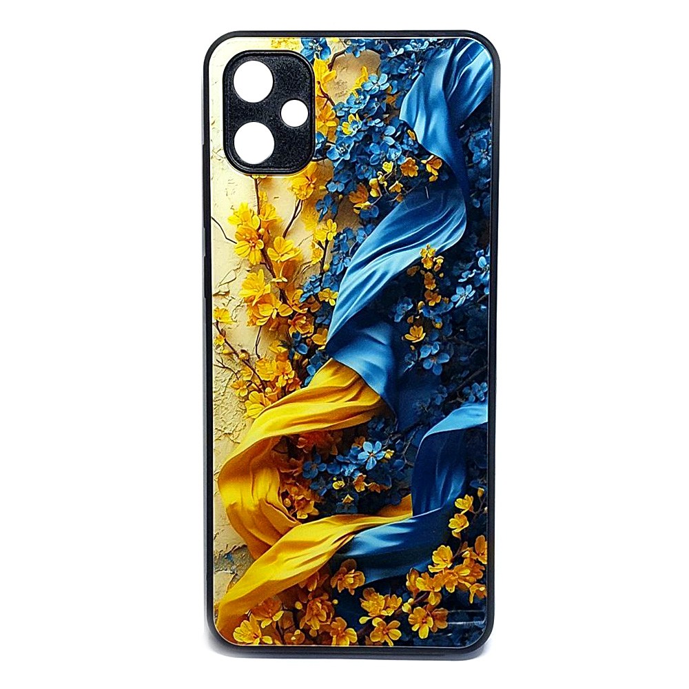 Накладка Marble Clouds для Samsung A05 (Квіти на стіні,скло)-0
