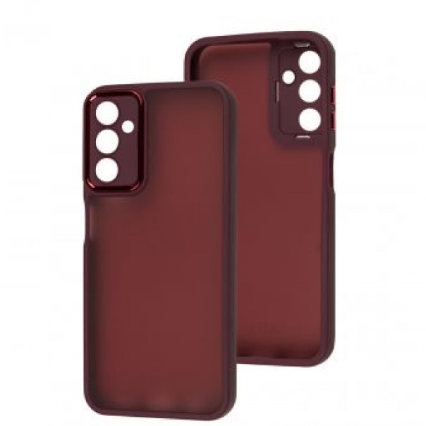 Накладка Luxury Metal Lens для SAMSUNG A05s (Марсала)-0