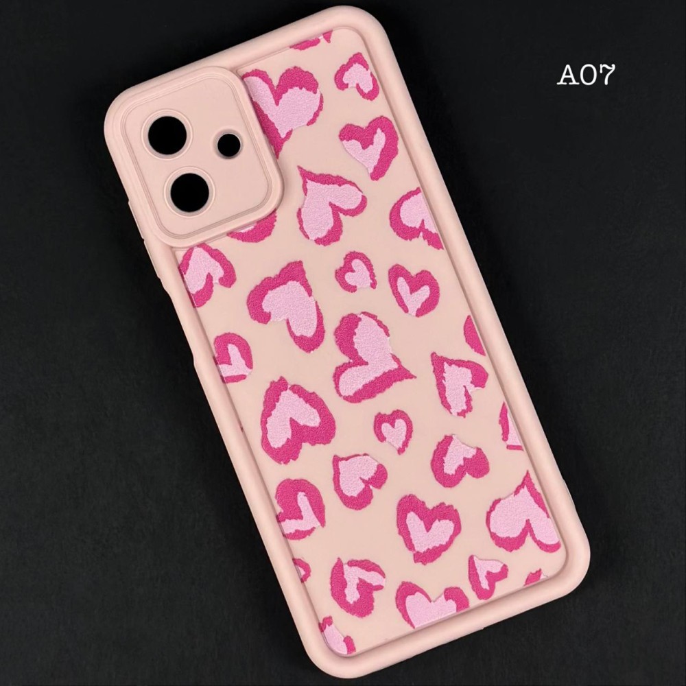 Накладка Shock Sides Resistant для Samsung A07 рожева з сердечками-0