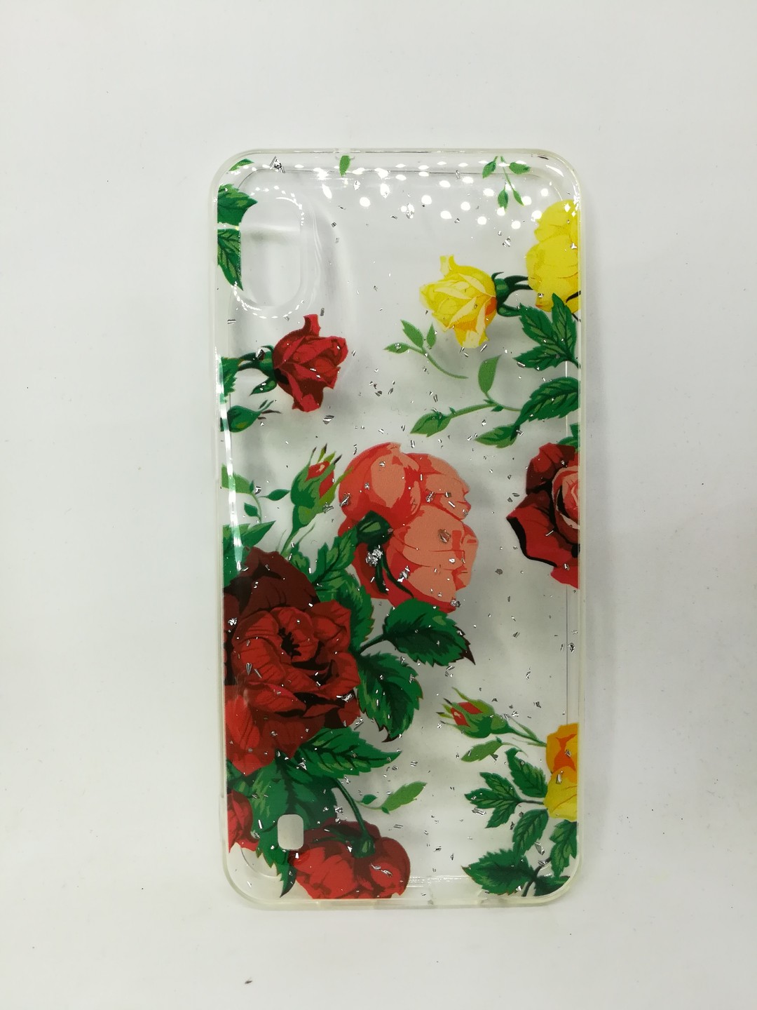 Накладка Glitter для Samsung A10  "Червоні квіти"-0