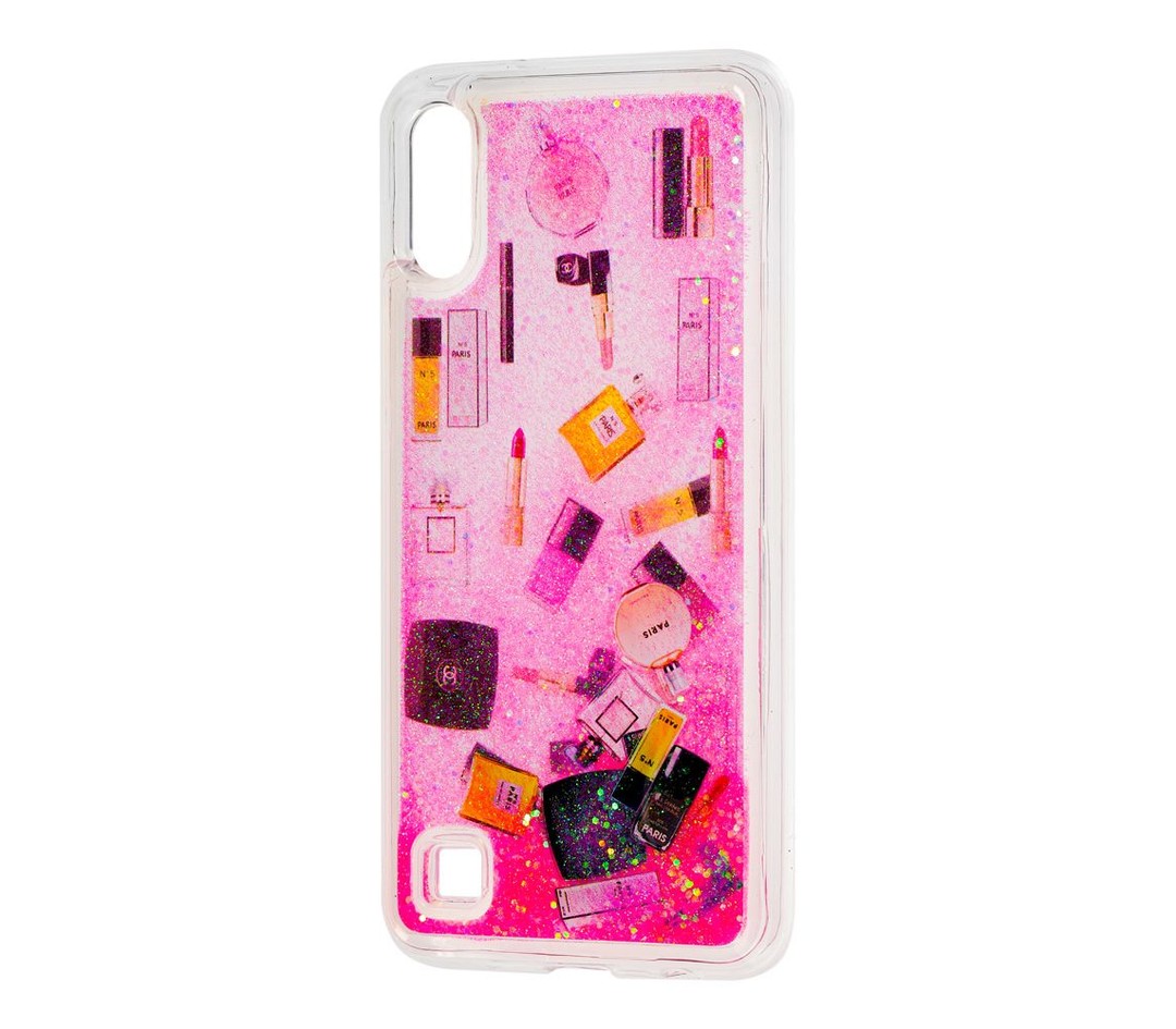 Накладка Cosmetic 3D для Samsung M10/A10 малинові блискітки-0