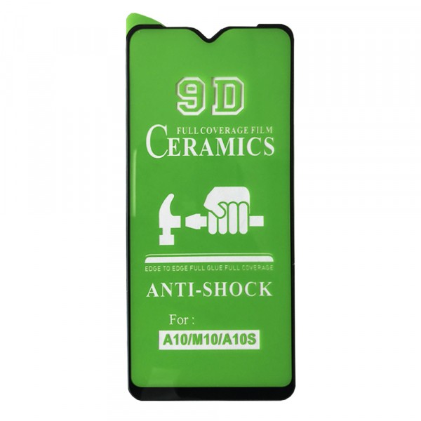 Гнучке скло Ceramic для Samsung A10 / A10s / Redmi 8A / Redmi 8 / A5s / Y93  глянцеве з чорною рамкою-0