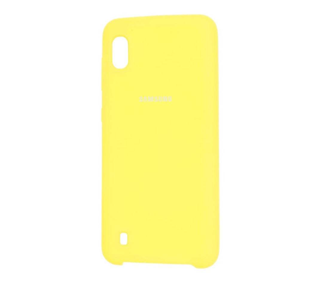 Накладка Silicone Case Premium для Samsung A10 (Yellow)-0