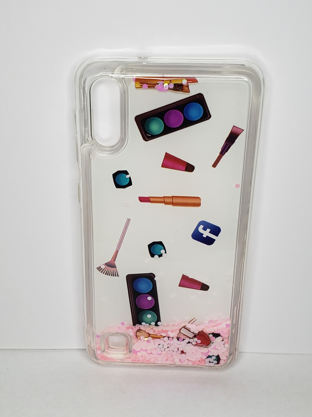 Накладка "Cosmetic" для Samsung  M10/A10 з рожевими блискітками (переливається)-0