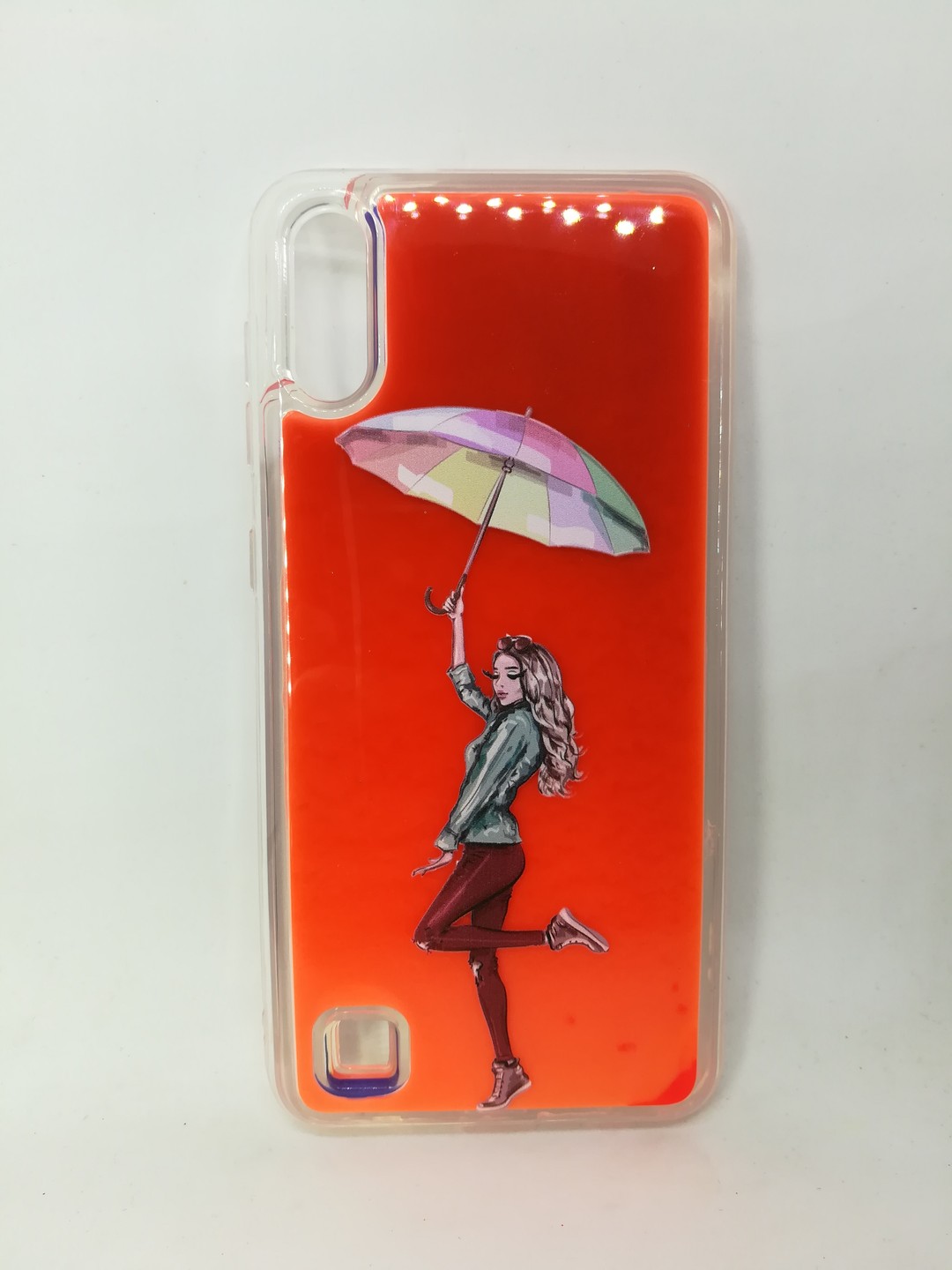 Накладка Color Sand Print для  Samsung M10/A10 "Парасолька" (переливається і світиться)-0
