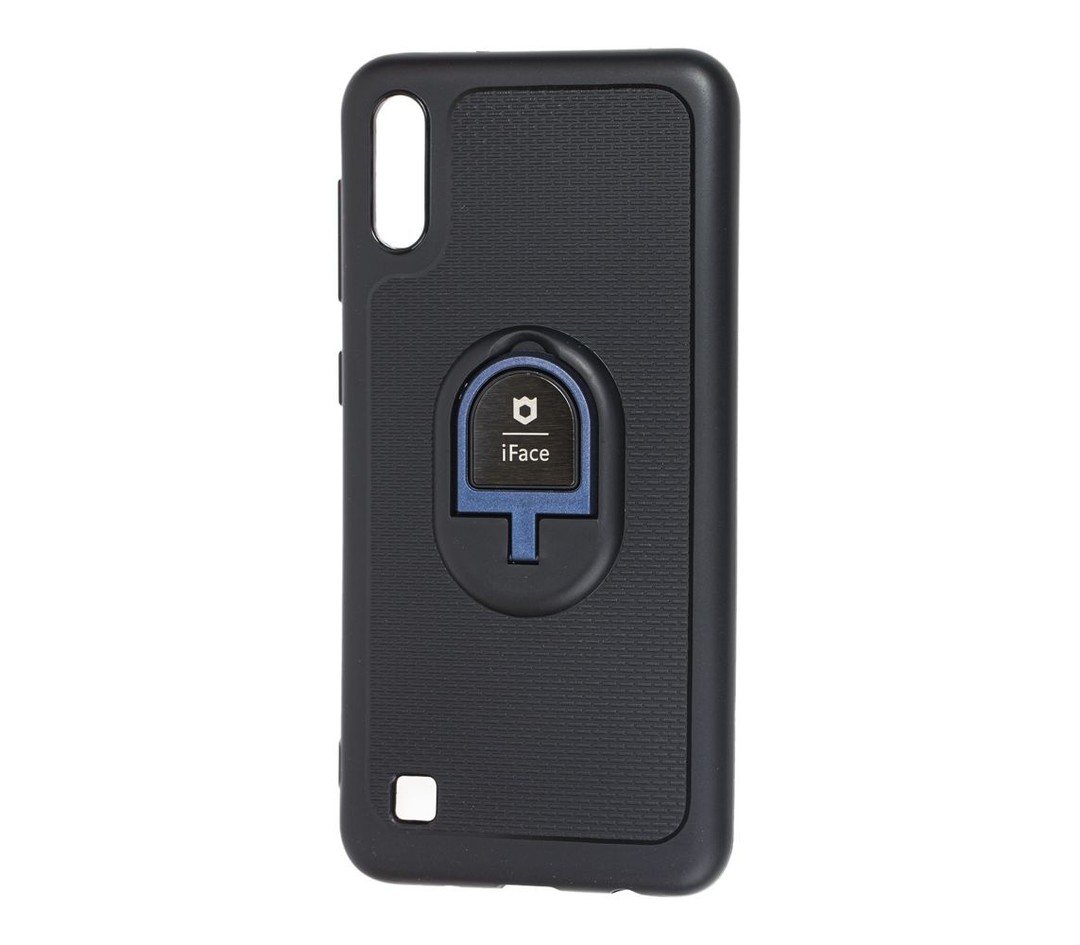 Чохол iFace з кільцем для Samsung M10/A10 (Чорно-синій)-0