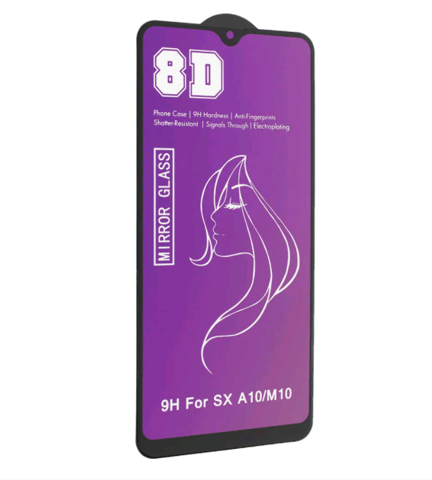 Захисне скло 8D для Samsung A10/M10 фіолетове-0