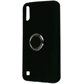 Silicone Cover With Ring для Samsung A10/M10 (Black)-0