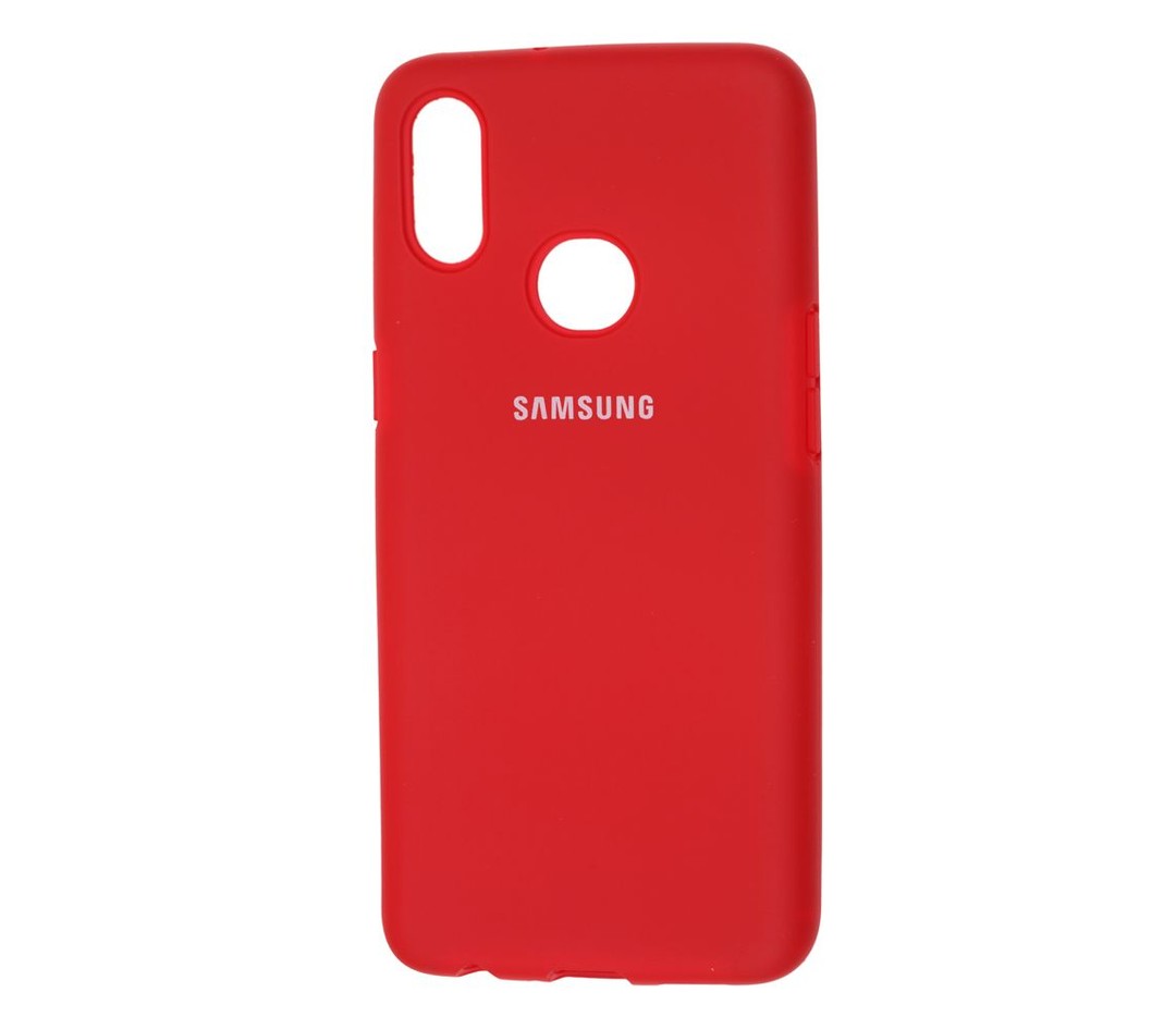 Накладка Silicone Cover full для Samsung A10S червоний-0