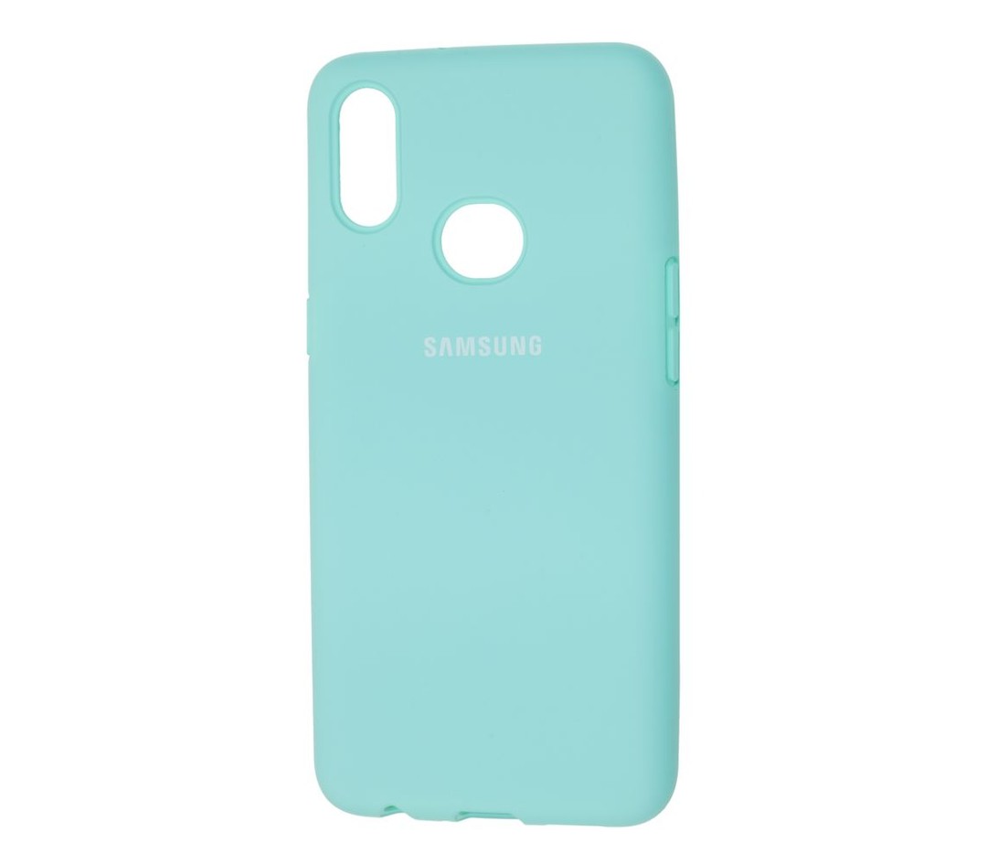 Накладка Silicone Cover full для Samsung A10S м`ятний-0