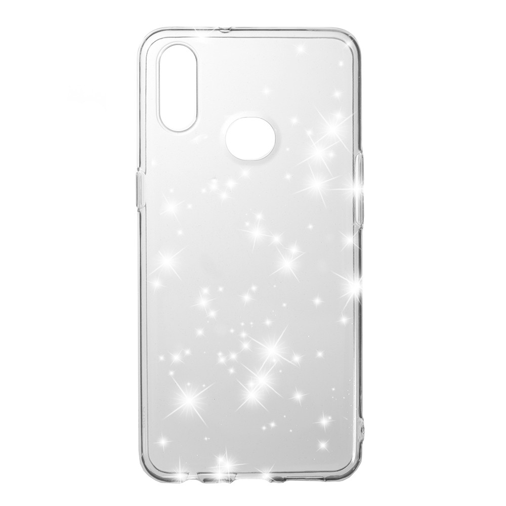 Накладка Molan Cano Glossy Jelly для Samsung A10s прозора з блискітками-0