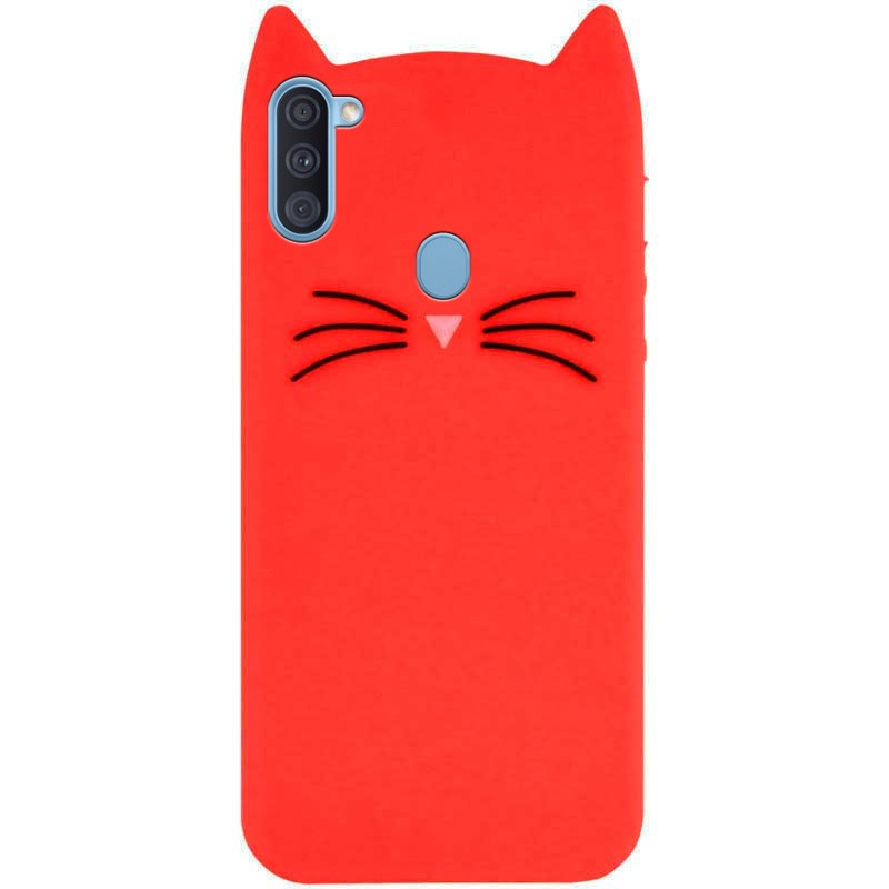 Накладка 3D Cat для Samsung A11 червона-0