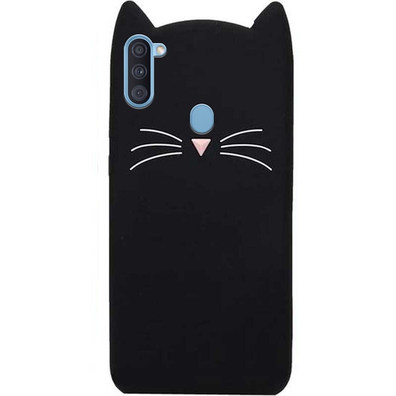 Накладка 3D Cat для Samsung A11 чорна-0