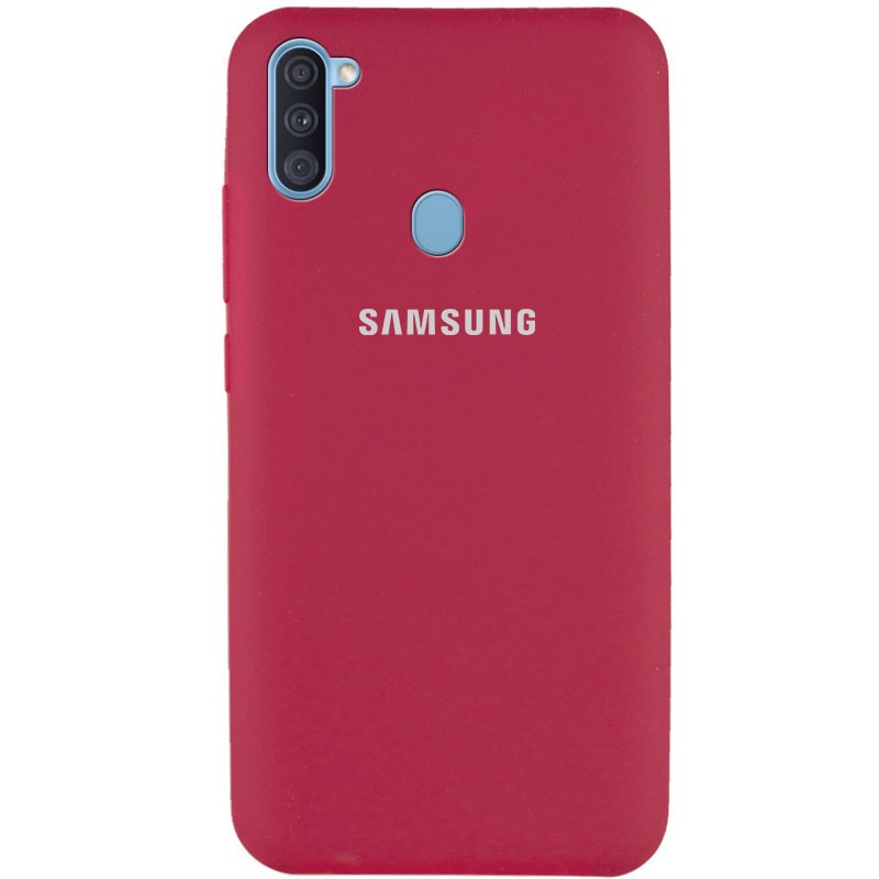 Silicone Cover Full Protective (AA) для Samsung A11/M11 (Rose Red)-0