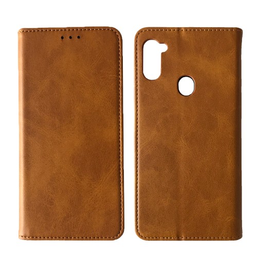 Книжка Black TPU Magnet для Samsung A11/M11 Коричнева-0