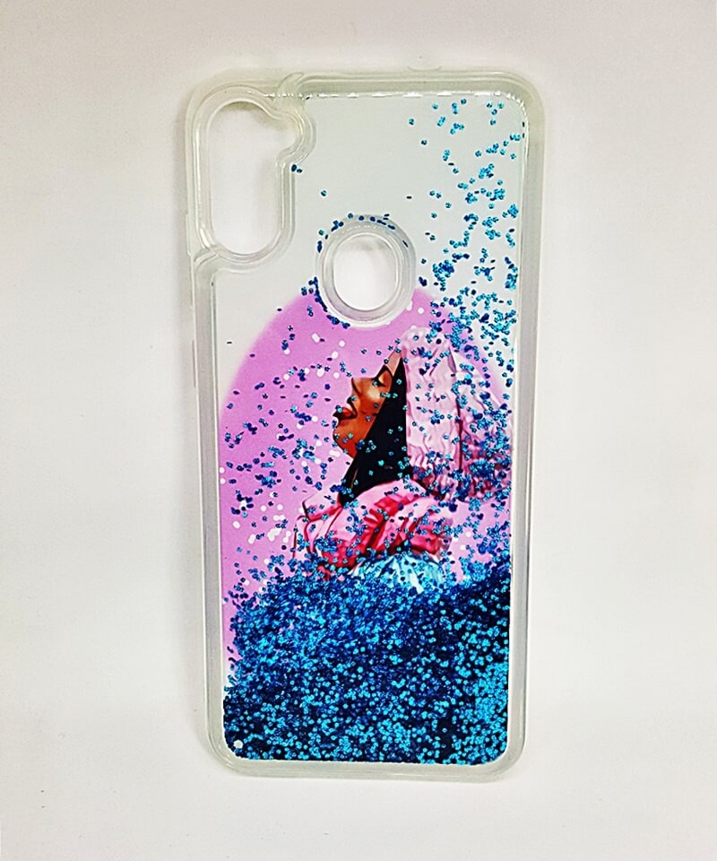 Накладка Fluid Painted для Samsung A11/M11 "Дівчина і сніг" (переливається)-0