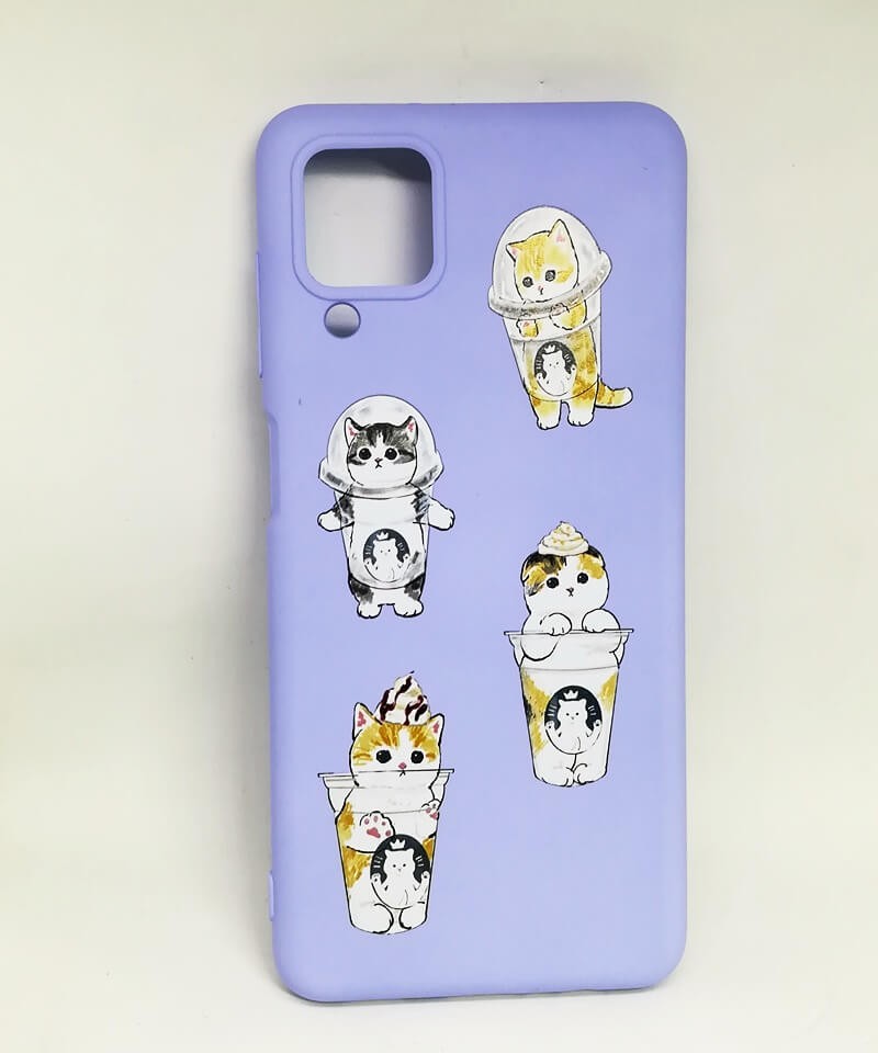 Накладка MiaMi Cartoon для Samsung A12 Violet Kitty-0