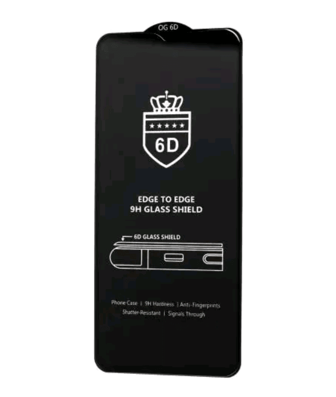 Захисне скло 6D OG Crown для Samsung A12/M12/A04e/M33/Oppo A57s//A13/A23 4G/A32 5G/M23/Vivo Y51/Y31/Y53s з чорною рамкою-0