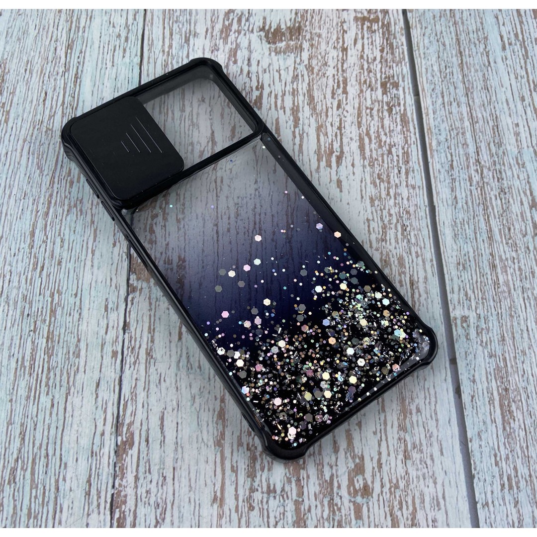 Накладка Camshield Glitter для Xiaomi Note 10 4G / Note 10s Чорна-0