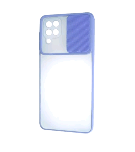 Накладка Camshield mate TPU для Samsung A12/M12 фіолетова шторка-0