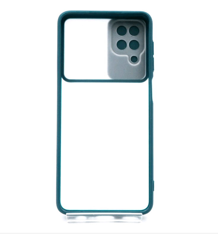 Накладка Camshield mate TPU для Samsung A12/M12 зелена шторка-1