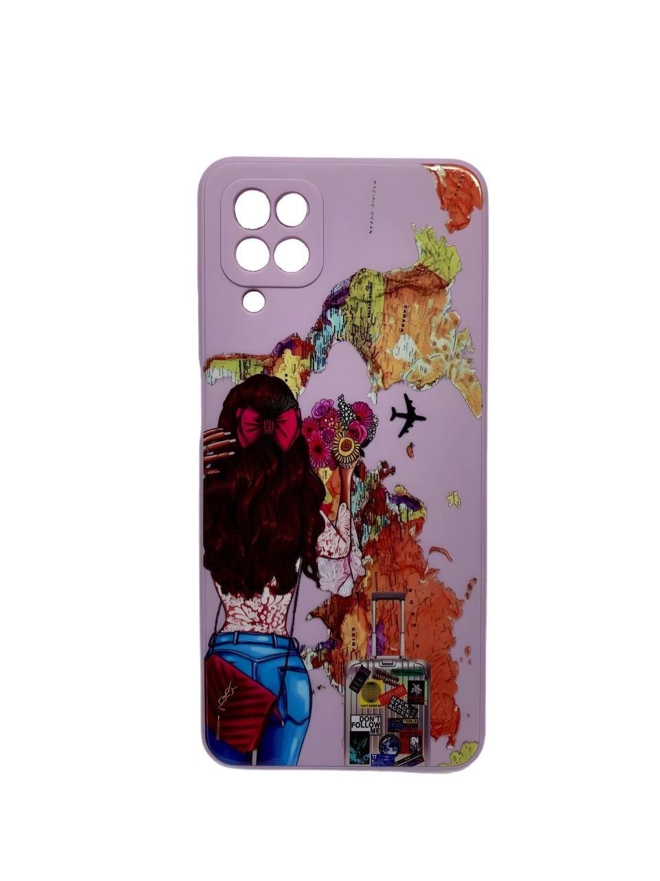 Накладка Traveling girl для Samsung A12/M12 (фіолетова)-0