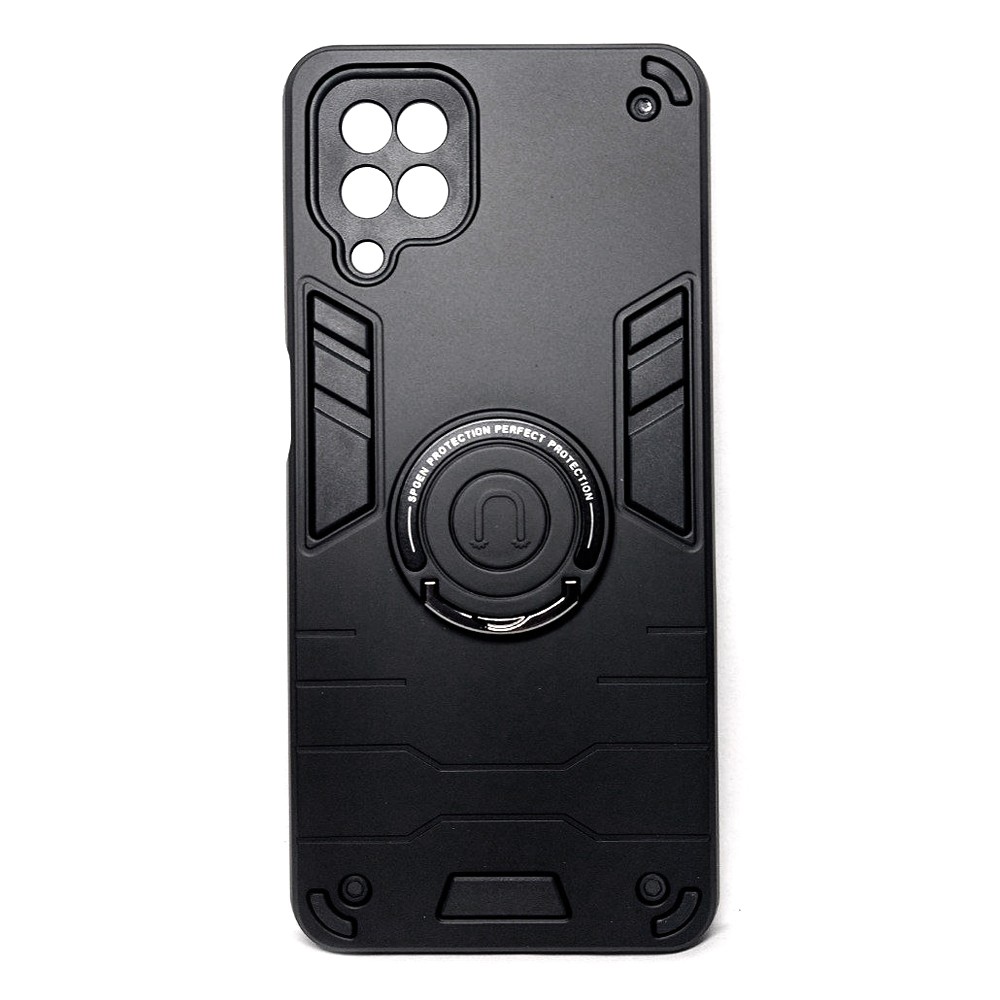 Накладка Armored Round Ring Magnetic Separate Camera для Samsung A22 4G/M22/M32 (Чорна)-0