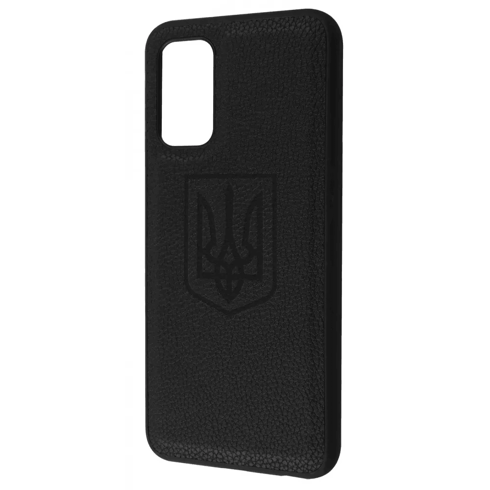 Накладка WAVE Ukraine Leather для Samsung A13 4G/A32 5G Чорна (coat of arms)-0