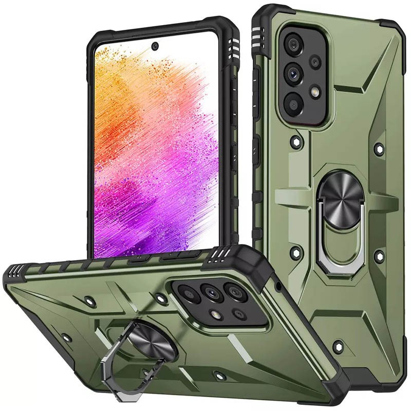 Накладка Pathfinder Ring для Samsung A13 4G / A23 4G / M13 4G / M23 5G / A04s (Зеленый / Army Green)-0
