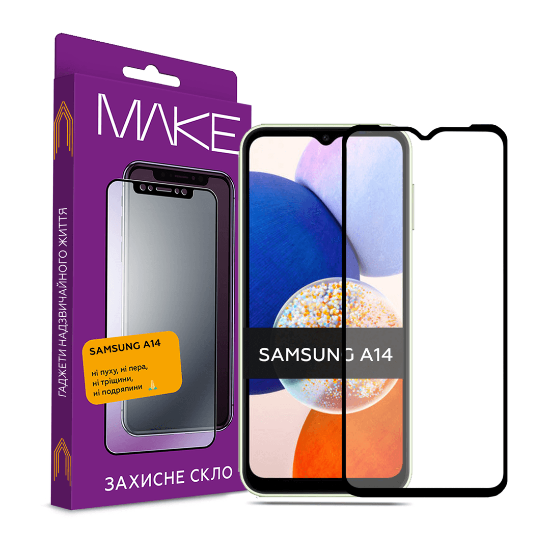 Захисне скло MAKE для Samsung A14-0