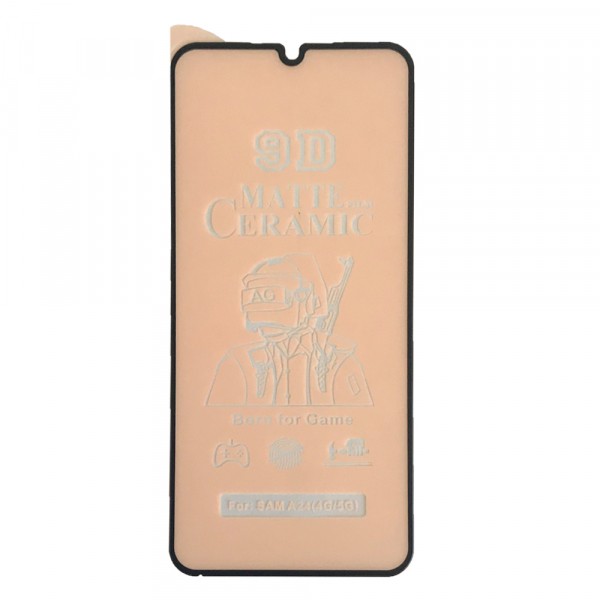 Гнучке скло Ceramic MATT для Samsung A15/A25/M15 матове з чорною рамкою-0