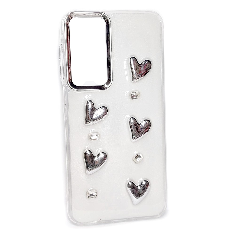 Чохол накладка Love Story 3D для Samsung M35 (Сердечки)-0