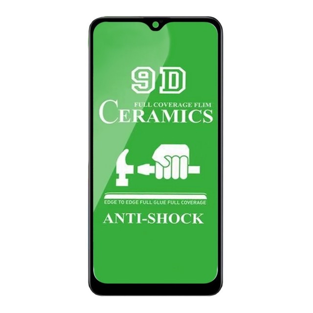 Гнучке скло Ceramic для Samsung  A20s/ OnePlus 7T глянцеве з чорною рамокю-0