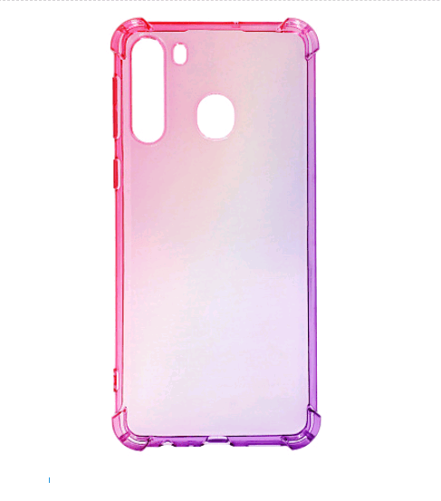 Чохол-накладка DK Silicone Corner Protection Gradient для Samsung A21 (pink / violet)-0