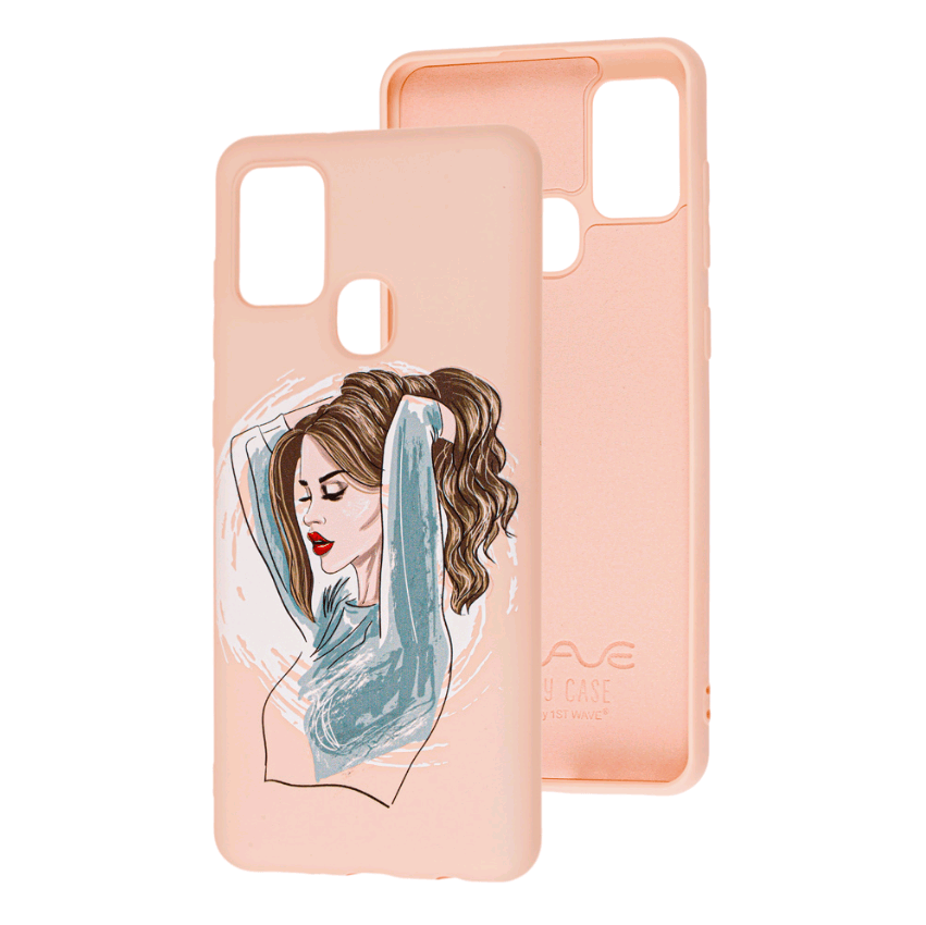 WAVE Fancy для Samsung A21s   (red lips girl/pink sand)-0