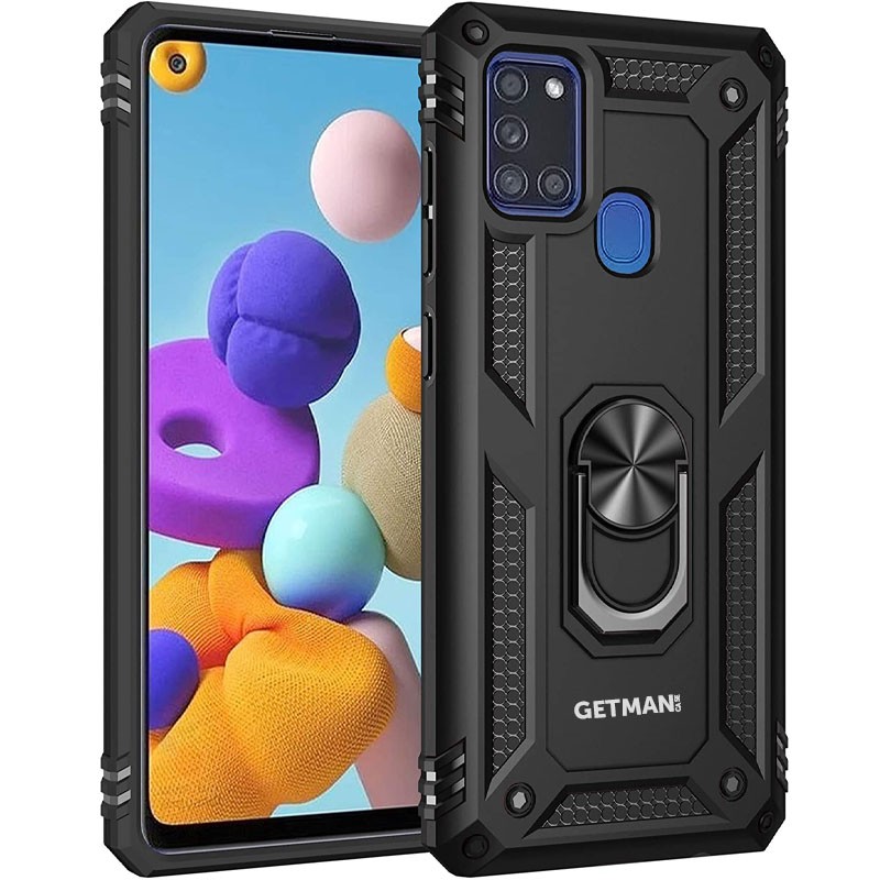 Накладка GETMAN Serge Ring для Samsung A21s чорна-0